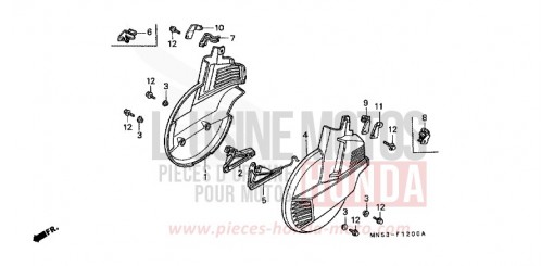 CHAPE DE ROUE AVANT GL1500L de 1990